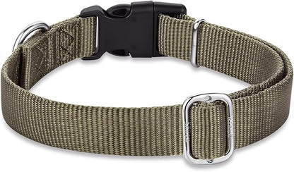 Hyhug Dog Collar for Large Dogs, Green Heavy Duty | Quick Release Nylon Buckle Collar, Adjustable &amp; Durable Pet Supplies for Boy &amp; Girl Dogs (Large, Military Green)