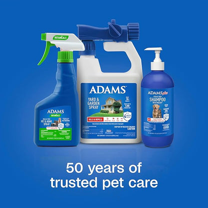 Adams Plus Flea &amp; Tick Shampoo with Precor for Cats, Kittens, Dogs &amp; Puppies Over 12 Weeks Of Age |Sensitive Skin Flea Treatment |Kills Adult Fleas, Flea Eggs, Ticks, and Lice |24 Oz, Pump Included