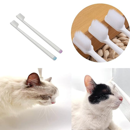 Emmeliestella Cat Head Brush, Cat acne Cleaner, Silicone bristles, not hurt the facial skin, Gently remove cat eye discharge &amp; jaw black spots, Easy to handle &amp; clean &amp; remove hair, 2PCS