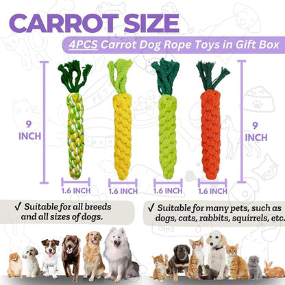 4PCS Mixed Color Woven Pet Chew Set (Yellow, Green, Orange, Rainbow), Dog Chew Toys, Cat Teething Toys, Durable &amp; Safe Interactive Pet Toys