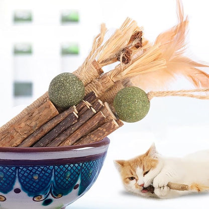 Cat Toys Cat Chew Toys, Silvervine Sticks Catnip Rope Toys for Cats Teeth Cleaning, Kitten Dental Care, Kitty for Indoor Cats Increase Appetite,Enhances Oral &amp; Dental Health (21 Pack)