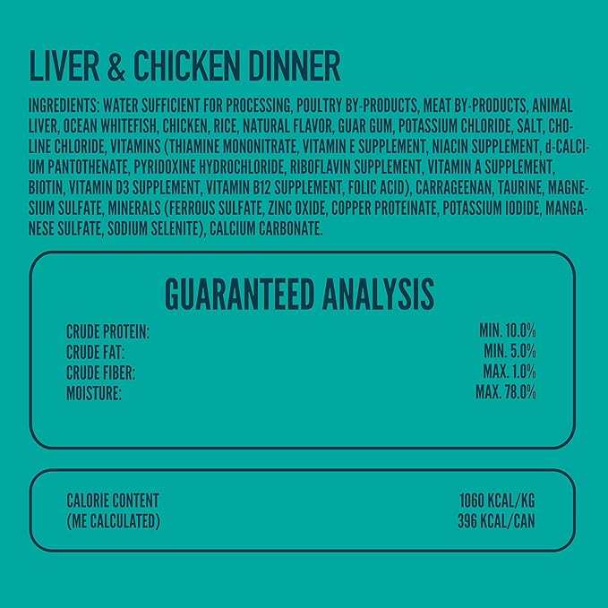 A Strong Heart Canned Wet Cat Food, Liver &amp; Chicken Dinner - 13.2 oz Cans (Pack of 12), Made in The USA with Real Chicken &amp; Liver