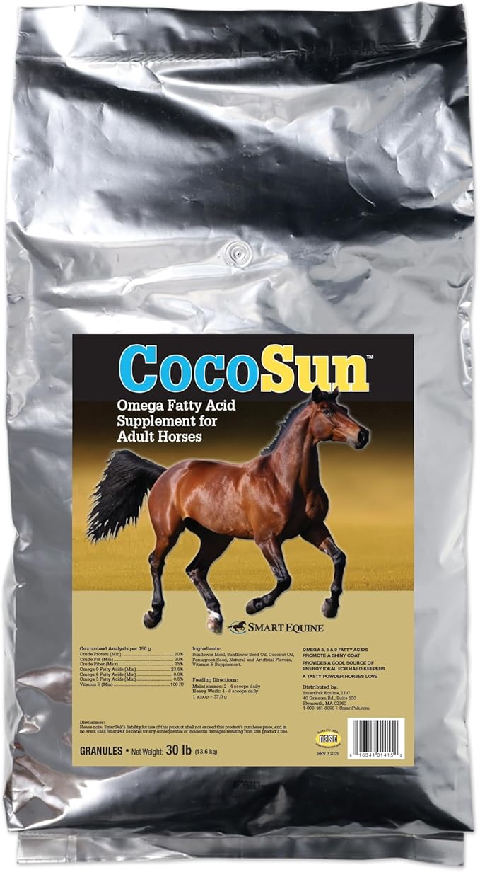Uckele by SmartEquine CocoSun™ Granular Omega Horse Supplement | Omega 3, 6, 9 Supplements | Ideal for Healthy Skin &amp; Shiny Coats | Horse Supplements for Weight Gain | 30 lb Bag