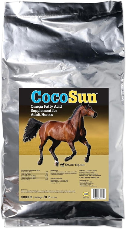 Uckele by SmartEquine CocoSun™ Granular Omega Horse Supplement | Omega 3, 6, 9 Supplements | Ideal for Healthy Skin &amp; Shiny Coats | Horse Supplements for Weight Gain | 30 lb Bag