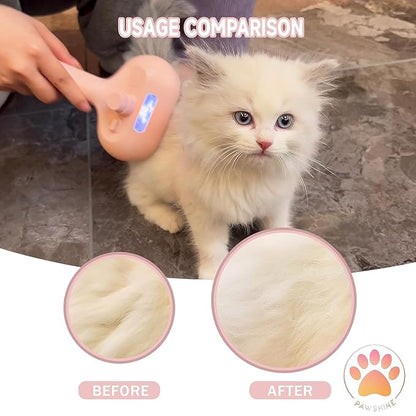 Cat steam brush – Effective Pet Brush for Indoor Cats, Steam Technology for Shedding, Mats &amp; Grooming – Ideal cat brush indoor for Deep Cleaning (Pink)