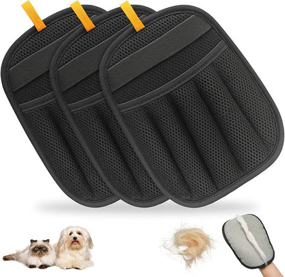 2025 Newly Upgraded Pet Hair Removal Gloves for Cats &amp; Dogs, Electrostatic Grooming Gloves for Pet Hair, Five-Finger Reusable Pet Hair Remover Tool for Clothes, Bed, Couch, Carpet, 3 Pcs
