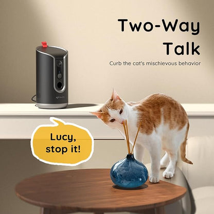 2K Pet Camera Treat Dispenser, AI Photo Album, Dog Camera with 360° Auto Tracking &amp; 5G/2.4G WiFi, 2-Way Talk, Remote Treat Tossing, Motion Alerts for Cats Indoor