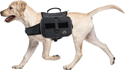 Himal Outdoors Dog Backpack &amp; Saddle Bag, Tactical Hiking Backpack for Large Dogs with Side Pockets &amp; Adjustable Strap