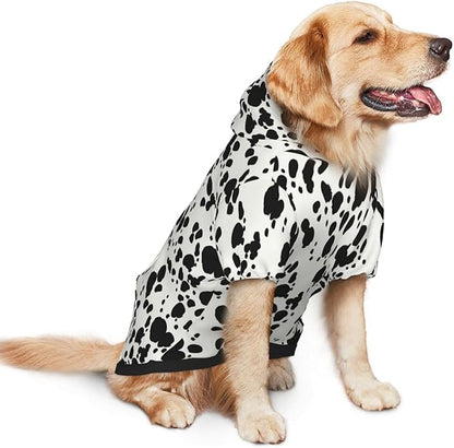 Halloween Dalmatian Dog Costume, Cute Animal Dalmatians Print Winter Clothes Sweaters for Halloween Cosplay Autumn Pets&