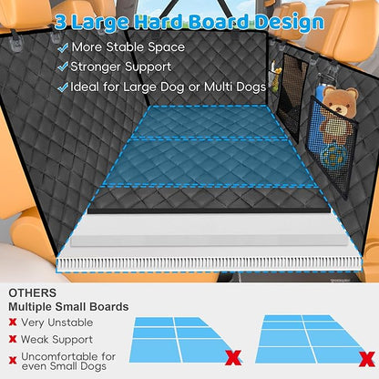 URPOWER Back Seat Extender for Dogs - Hard Bottom Dog Car Seat Cover Holds 420 lbs, Waterproof Dog Hammock Dogs Bed for Cars, SUVs &amp; Small Trucks, Pet Backseat Protector with Mesh Window &amp; Large Space