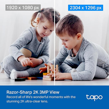 TP-Link Tapo 2K Pan/Tilt Security Camera for Baby Monitor, Dog Camera w/Motion Detection, 2-Way Audio, Siren, Night Vision, Cloud &amp; SD Card Storage, Works with Alexa &amp; Google Home, 2-Pack (C210P2)