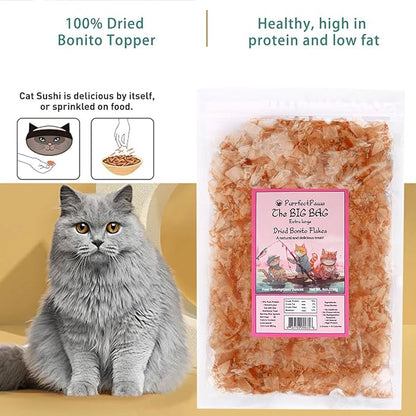 Purrfectpaws Premium Dried Bonito Flakes: Delicious Treats for Dogs &amp; Cats - All-Natural and High in Protein - 4oz Bag