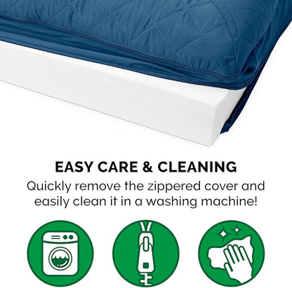 Furhaven Orthopedic Dog Bed for Large Dogs w/ Removable Bolsters &amp; Washable Cover, For Dogs Up to 125 lbs - Quilted Sofa - Navy (Blue), Jumbo Plus/XXL