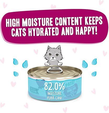 Weruva B.F.F. Play - Best Feline Friend Paté Lovers, Aw Yeah!, Tuna &amp; Duck Double Dare with Tuna &amp; Duck, 5.5oz Can (Pack of 8)