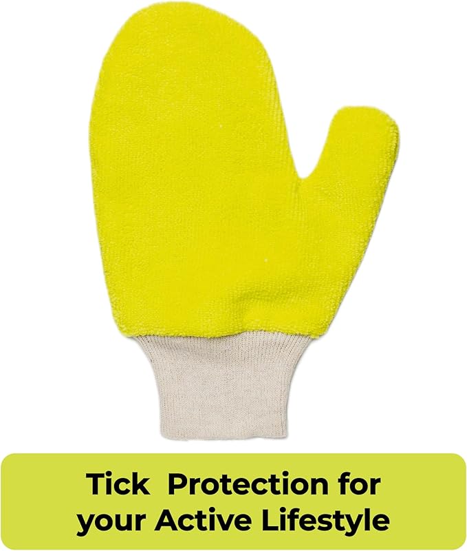 Yellow Tick Removal Glove for Humans &amp; Pets - Safely Remove Ticks Effortlessly, Chemical-Free, Durable, Portable Tick Management Tool for Outdoor Adventures &amp; Everyday Use