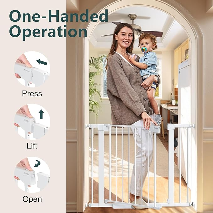 Cumbor 2 Pack 29.7-40.6" Baby Gate for Stairs, Mom&