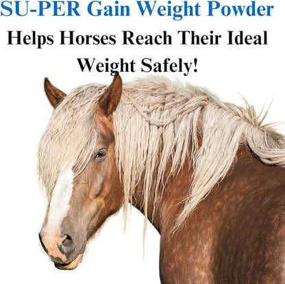 SU-PER Gain Weight for Horses - Equine Supplement Weight Gainer for Horses - Promotes Lean Muscle Mass, Digestion &amp; Appetite - 10 Pound, 1 Month Supply