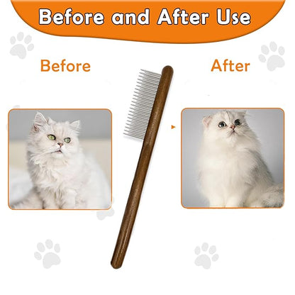 Wooden Dog Cat Flea Comb for Small Pets,Gift for Pet Owners