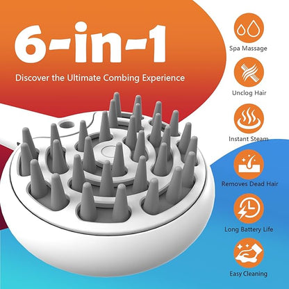 Cat Brushes for Indoor Cat, 6 in 1 Pet Steam Brush for Dog Cats Grooming Kit Supplies Hair Grooming for Long Short Hair Cats Dogs Massage &amp; 2 Water Spray Modes Shedding Brush