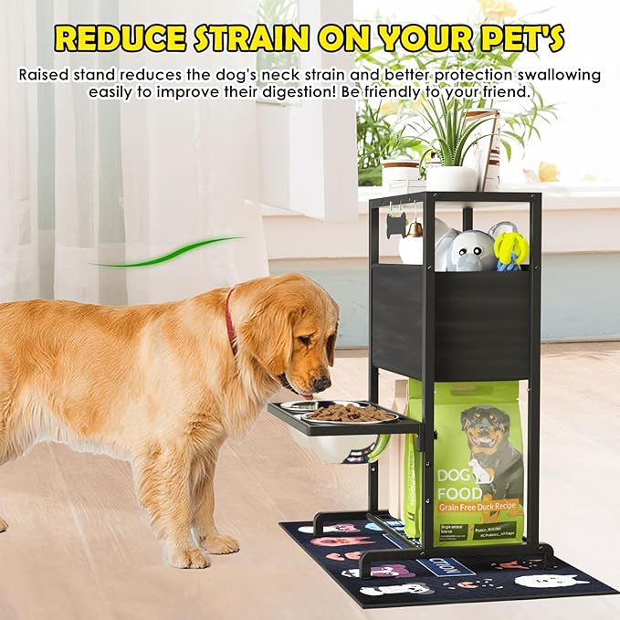 Elevated Dog Bowls, Height Adjustable Raised Dog Bowl Stand (4.5&