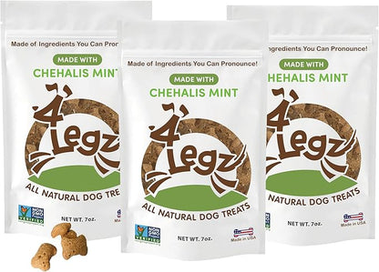 Chehalis Mint Dog Treats – Healthy, Crunchy, Vegan Biscuits with Whole &amp; Real Ingredients – All Natural &amp; USA‐Baked, (7 Ounce, Pack of 3)