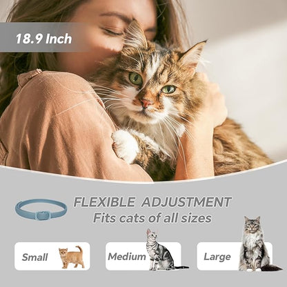 Calming Collar for Cats - 5 Pack, 150-Day Cat Calming Collar, Stress Relief &amp; Anxiety Control for Cats, Calm Collars Cat (3 Blue &amp; 2 Gray)
