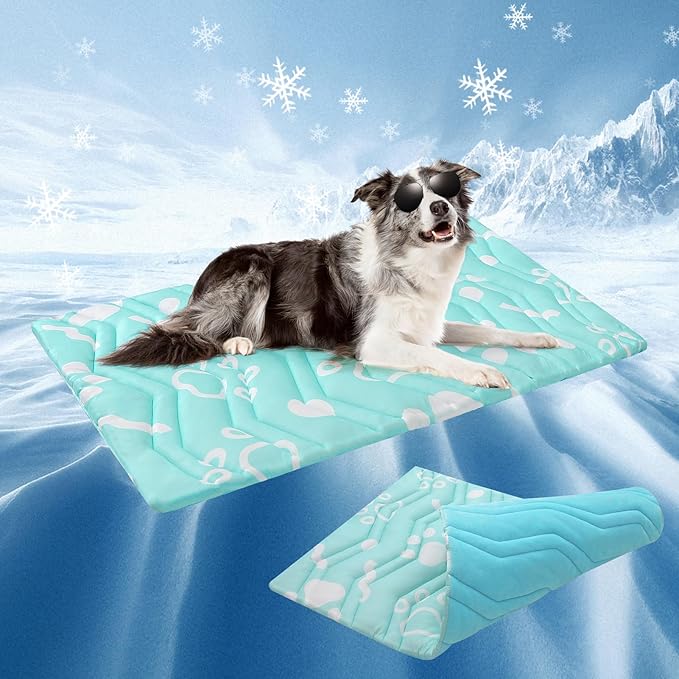 BEAUTYZOO Upgrade Dog Cooling Mat Extra Large, Reversible Self-Cooling Mat for Dogs, Thicken Pet Ice Cool Pad Blanket for Summer Kennel Sofa Bed Floor Car Seat, Machine Washable&amp;Foldable, 48"x28"