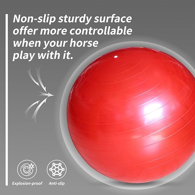 17-Inch Equine Ball for Play &amp; Training - Anti-Burst, Mega Horse Soccer Ball for Goat, Donkey