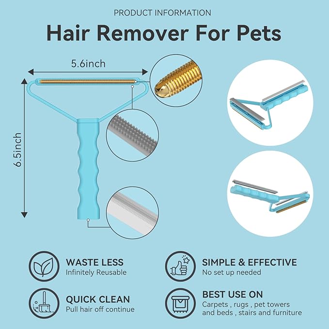 Cleaner Pro Fabric Shaver - Pet Hair Remover for Rugs, Couch, Carpet &amp; Pet Towers (2pack)
