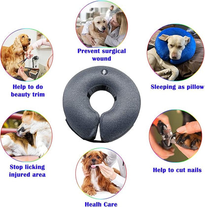 Katoggy Protective Inflatable Recovery Collar, Soft Blow-up Dog Cone Collar, Pet Donut Cone Collar, Comfy Elizabethan Collar After Surgery for Large Dog to Prevent from Biting &amp; Scratching