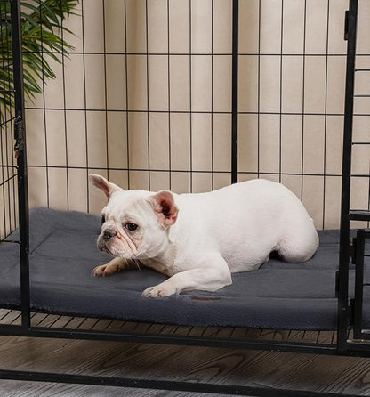 Made4Pets Dog Crate Pad Bed for Medium Dogs, Washable &amp; Reversible, Anti-Slip Kennel Mat for Cozy Sleeping, Soft Fluffy Dog Bed for Indoor &amp; Outdoor Use, 29"x21", Dark Gray