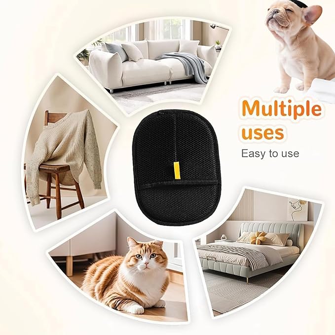 Pet Hair Removal Glove for Cats &amp; Dogs,Pet Hair Remover Electrostatic Gloves,Efficient Pet Grooming Gloves,Reusable Cat &amp; Dog Hair Remover for Couch, Furniture, Carpet, Curtain(3PC)
