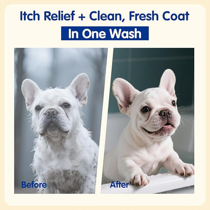 Unipaws Probiotic Dog Shampoo for Short-Haired Coats – Itch Relief, Deodorizing &amp; Hydrating for Healthy, Fresh Skin with Calendula &amp; Oatmeal – EWG Green &amp; White Tea Scent, Made in Korea, 16.9 Fl Oz