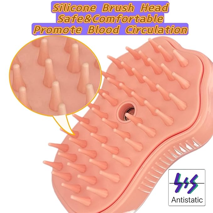 Cat Steam Brush,3 In1 Spray Cat&amp;Dog for Hair Shedding and Cleaning,Silicone Spa Massage Pet Steamer Brushes with Misting Bathing&amp;Dry Cleaning,Pet Grooming Steam Comb