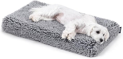 Stoutwool 4" Indestructible Dog Bed - Orthopedic Chew Proof Dog Crate Pad - Fluffy Kennel Mat for Aggressive Chewers - Ideal for Small Breeds &amp; Fits 24-Inch Crate - 23"x16", Charcoal