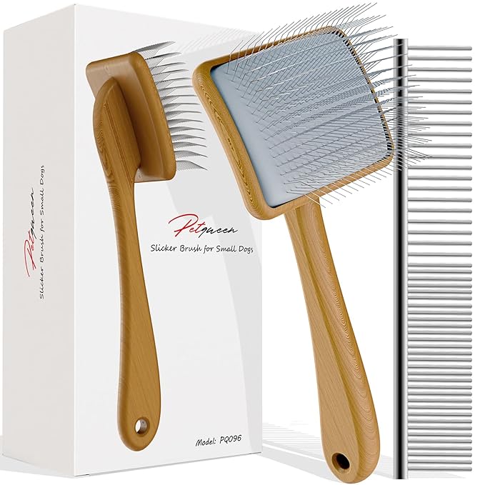 Slicker Brush for Dog, Doodles and Poodle Brush, for Tangles, Fluff Coat, Curly Hair Pets, Remove Loose Fur, Matts, Undercoat, Double Coat, 24mm Pins, 3.5&