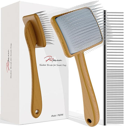 Slicker Brush for Dog, Doodles and Poodle Brush, for Tangles, Fluff Coat, Curly Hair Pets, Remove Loose Fur, Matts, Undercoat, Double Coat, 24mm Pins, 3.5&