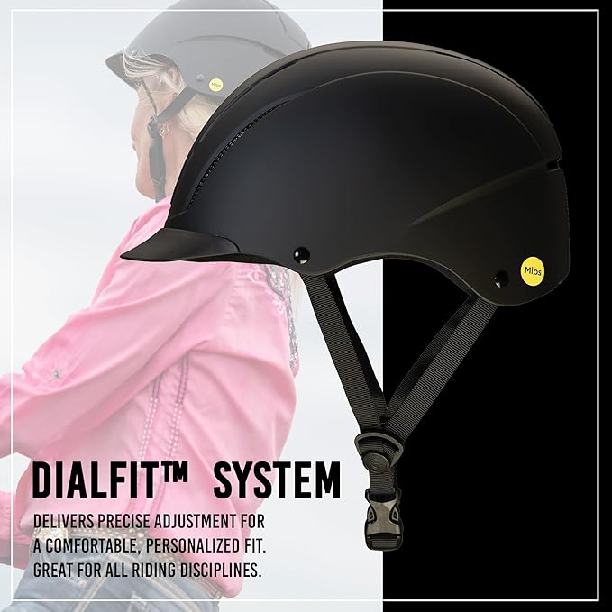Troxel Spirit Full Coverage Horse Riding Helmet, Low-Profile &amp; Adjustable Design, Safety Horseback Riding Gear, Small (6-1/2-6-7/8), Black Duratec