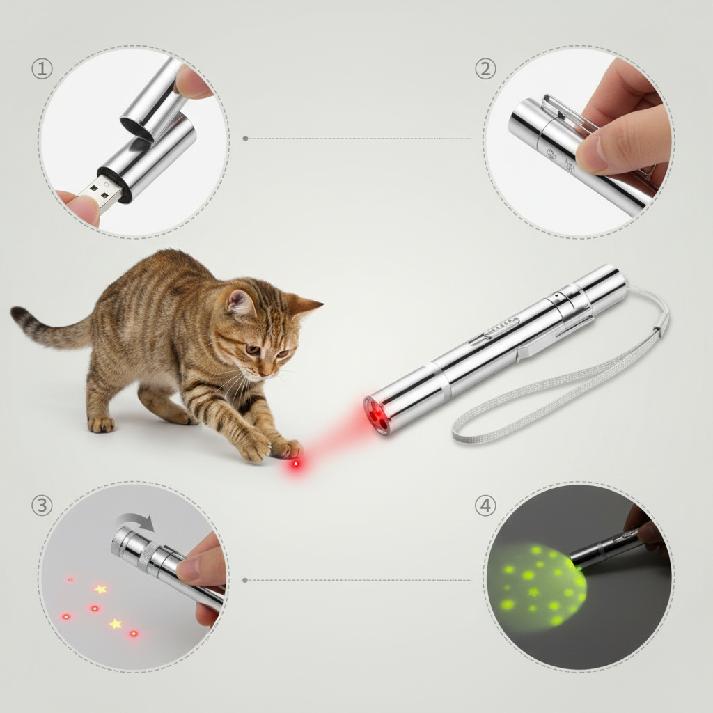 3-in-1 Laser Pet Toy &amp; UV Flashlight Pen