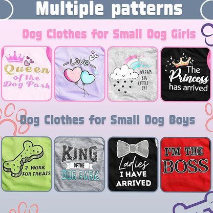 Small Dog Shirts — Cute Puppy Clothes for Chihuahua, Yorkie &amp; Small Breeds | 4-Pack