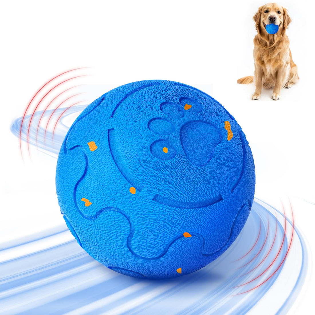 Interactive Dog Ball Toy, Smart Dog Toy For Medium And Large Dogs, Automatic Moving Rotating &amp; Bouncing Ball, Durable E-TPU Material, IP54 Waterproof, Motion-Activated Dog Toy For Active Dogs