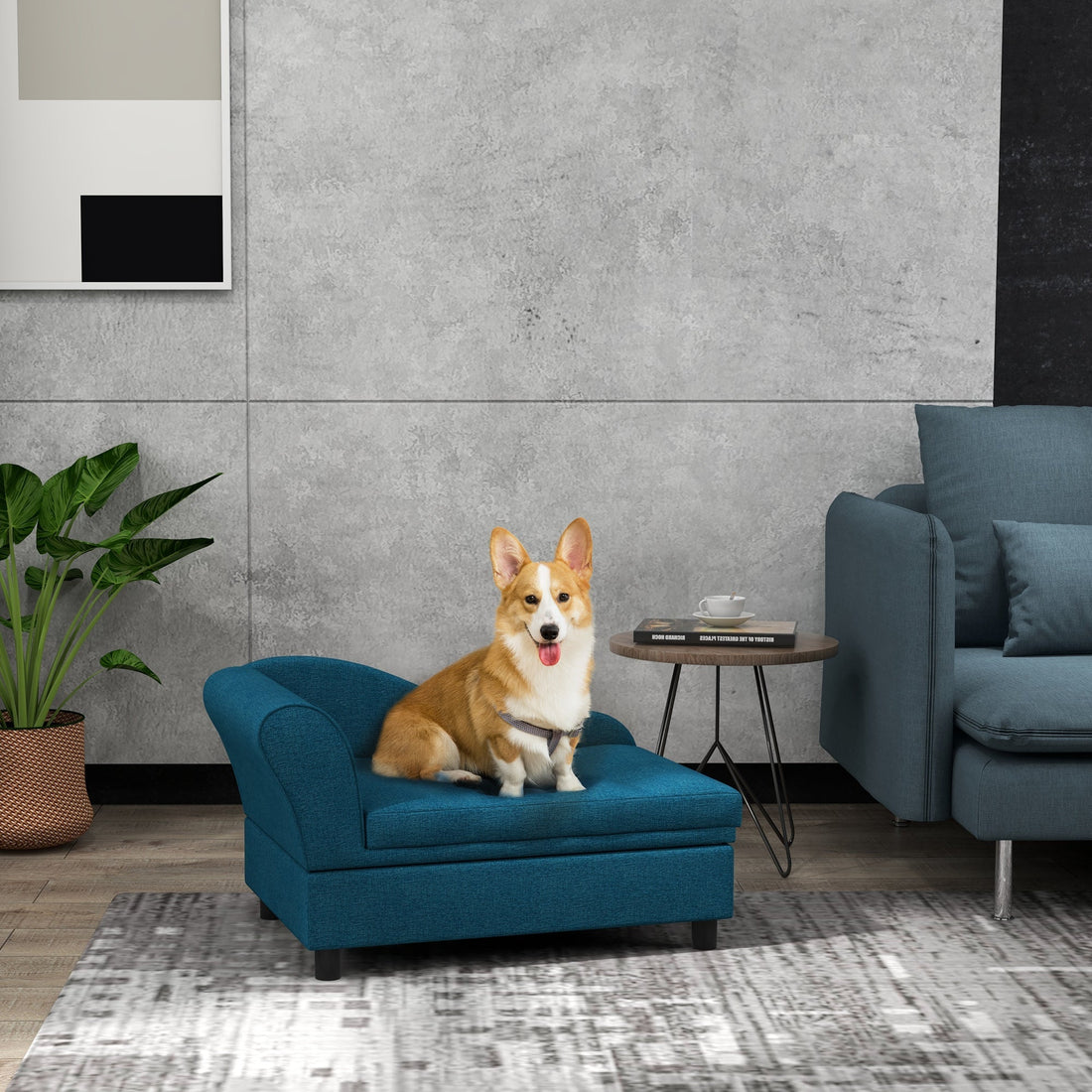 PawHut Elevated Pet Sofa Bed for Small and Medium Dogs