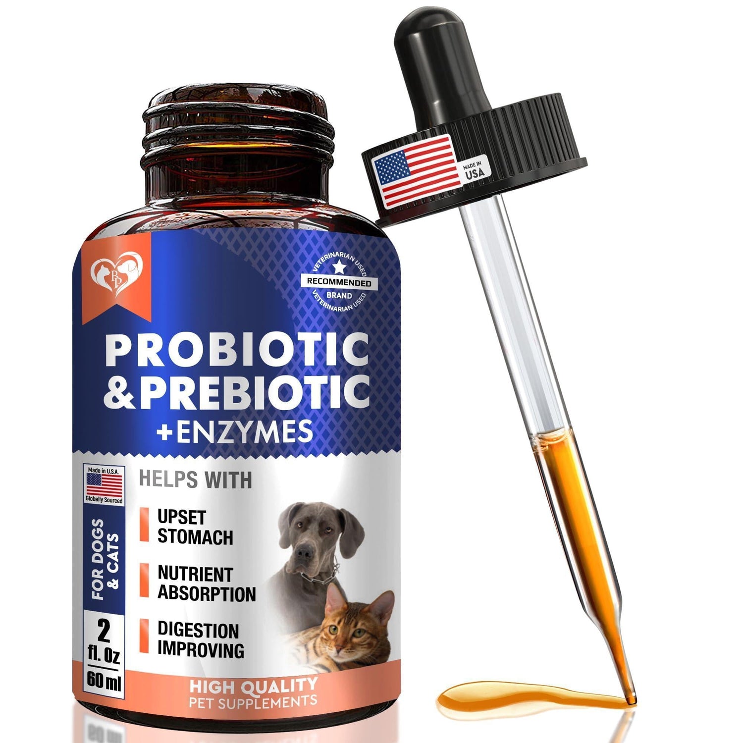 Probiotics &amp; Prebiotics for Dogs &amp; Cats Digestive Enzymes Gut Health
