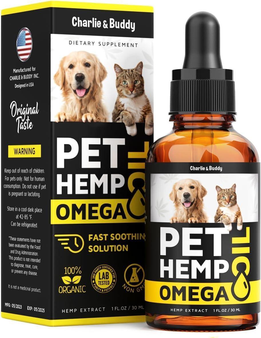Hemp &amp; Salmon Oil for Dogs Omega 3-6-9 Skin &amp; Coat 1 fl oz