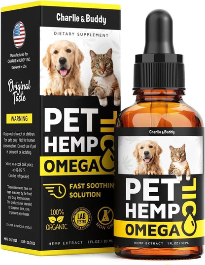 Hemp &amp; Salmon Oil for Dogs Omega 3-6-9 Skin &amp; Coat 1 fl oz