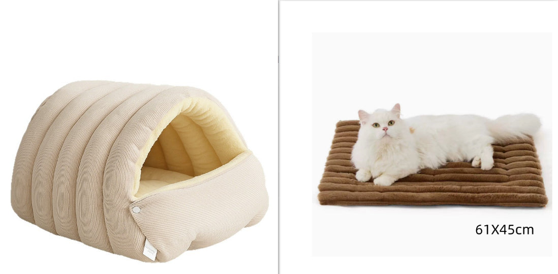 Enclosed Cat &amp; Dog Sleeping Nest — Washable, 3 Colors, Medium &amp; Large