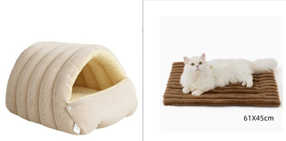 Enclosed Cat &amp; Dog Sleeping Nest — Washable, 3 Colors, Medium &amp; Large