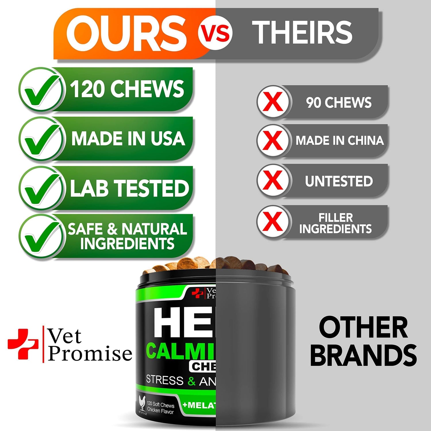 Hemp Calming Chews for Dogs 120 Count Anxiety &amp; Stress Relief