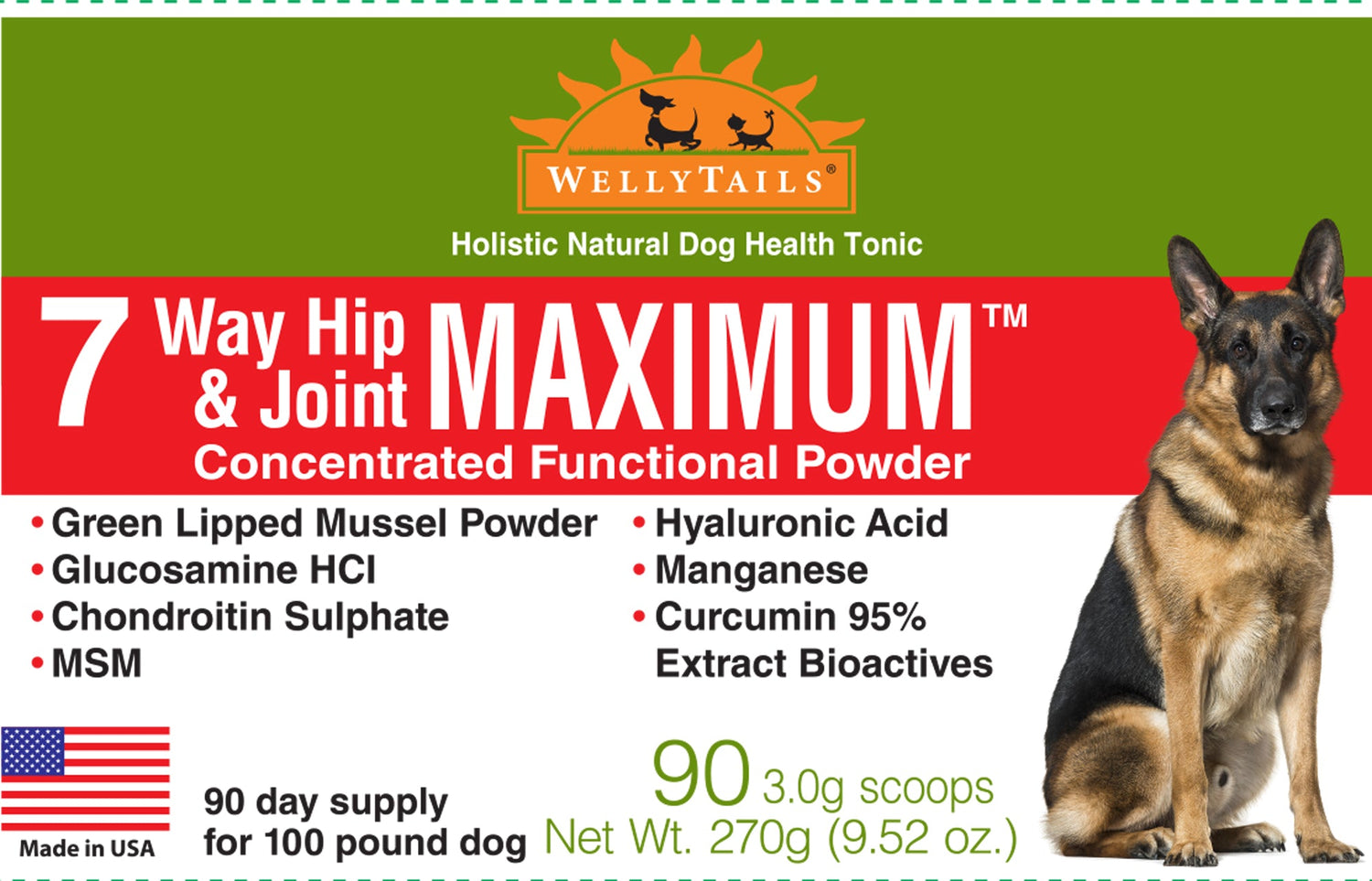 7 Way Hip &amp; Joint MAXIMUM  Dog Joint Supplement  Made in USA