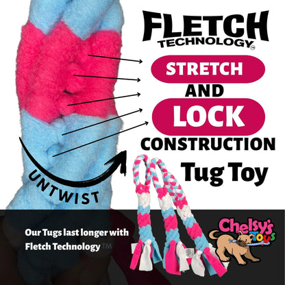 Interactive Tug &amp; Treat-Dispenser Toy for Dogs Teething Relief Lavender